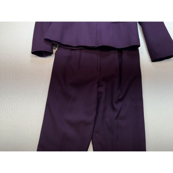 En Avance Women's Rayon Pant Suit Set Three Button Blazer Size 8 Purple - Picture 7 of 16